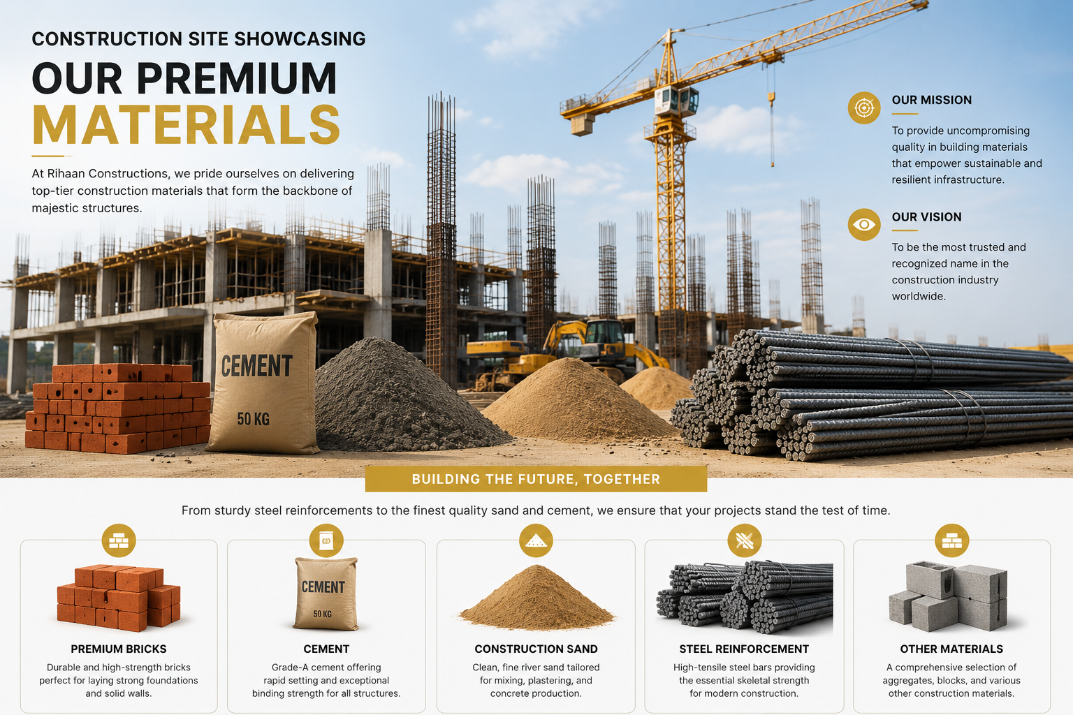 Construction site showcasing our premium materials