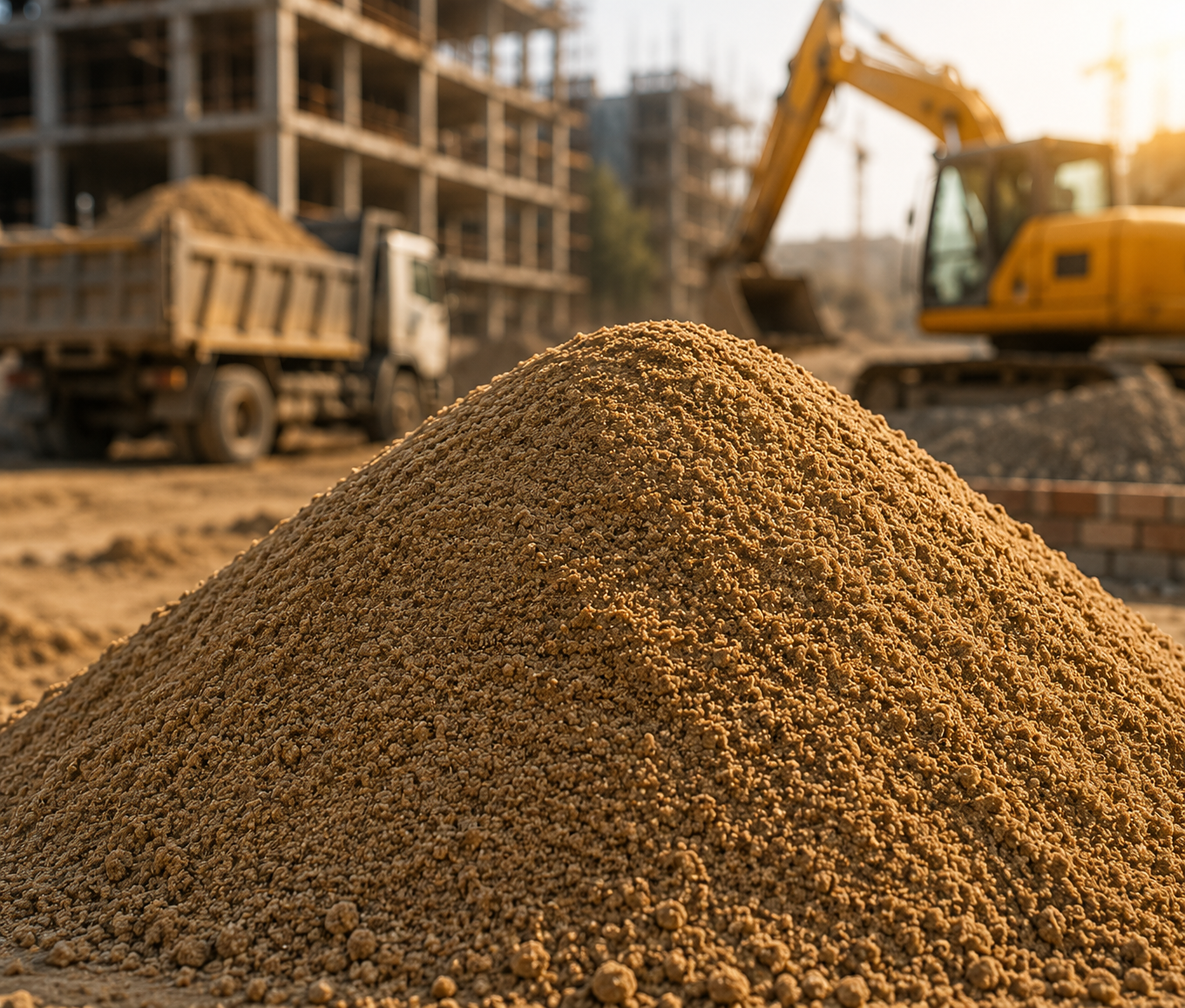 Fine river sand for construction